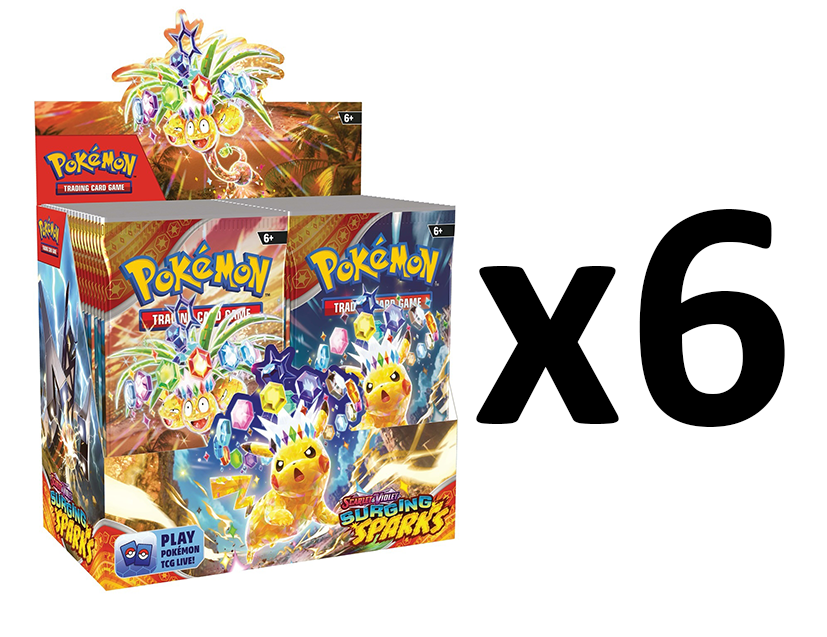 SparksBoosterCASE few Pokemon SV8 Surging Sparks Booster Box CASE (6 Booster Boxes)