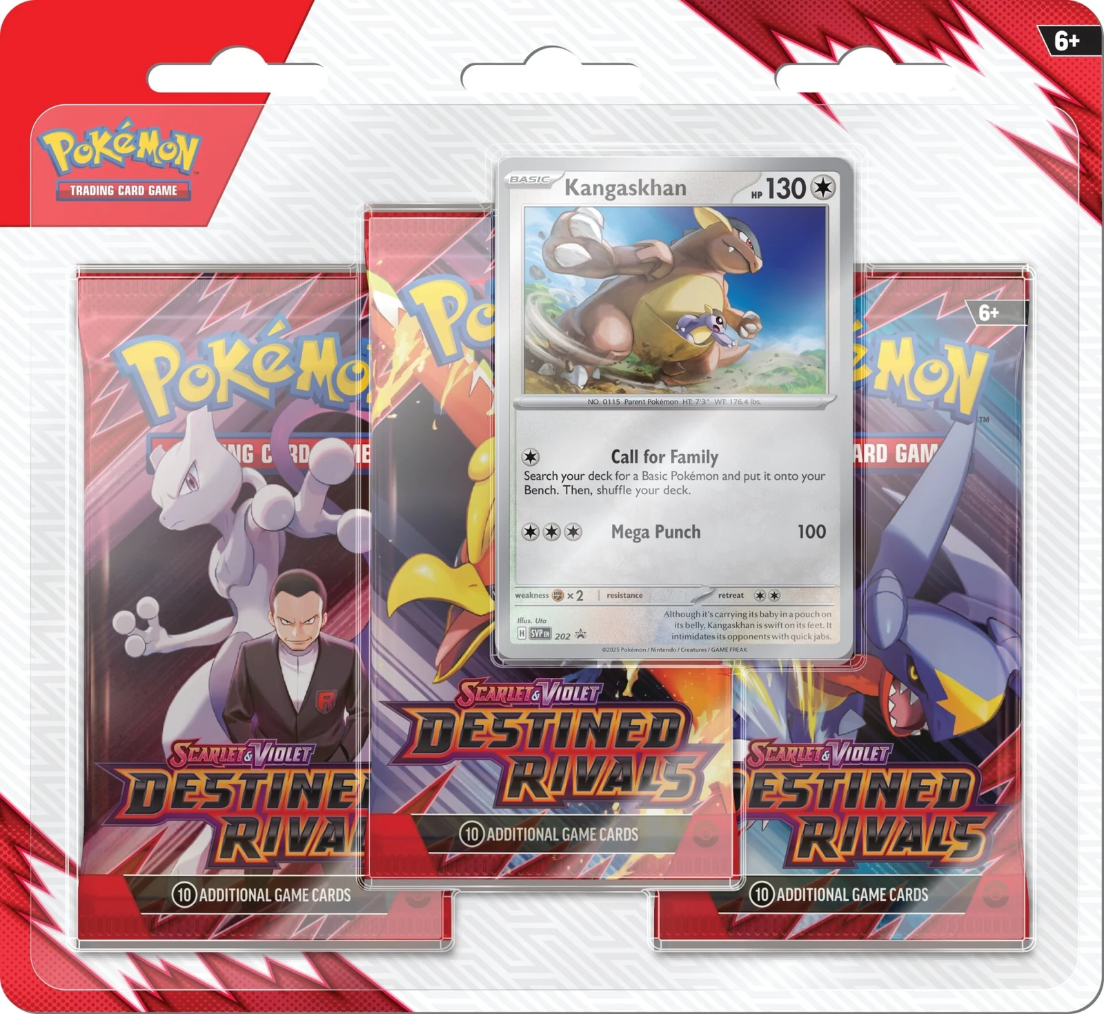 Pokemon SV10 Destined Rivals 3-Pack Blister - Kangaskhan