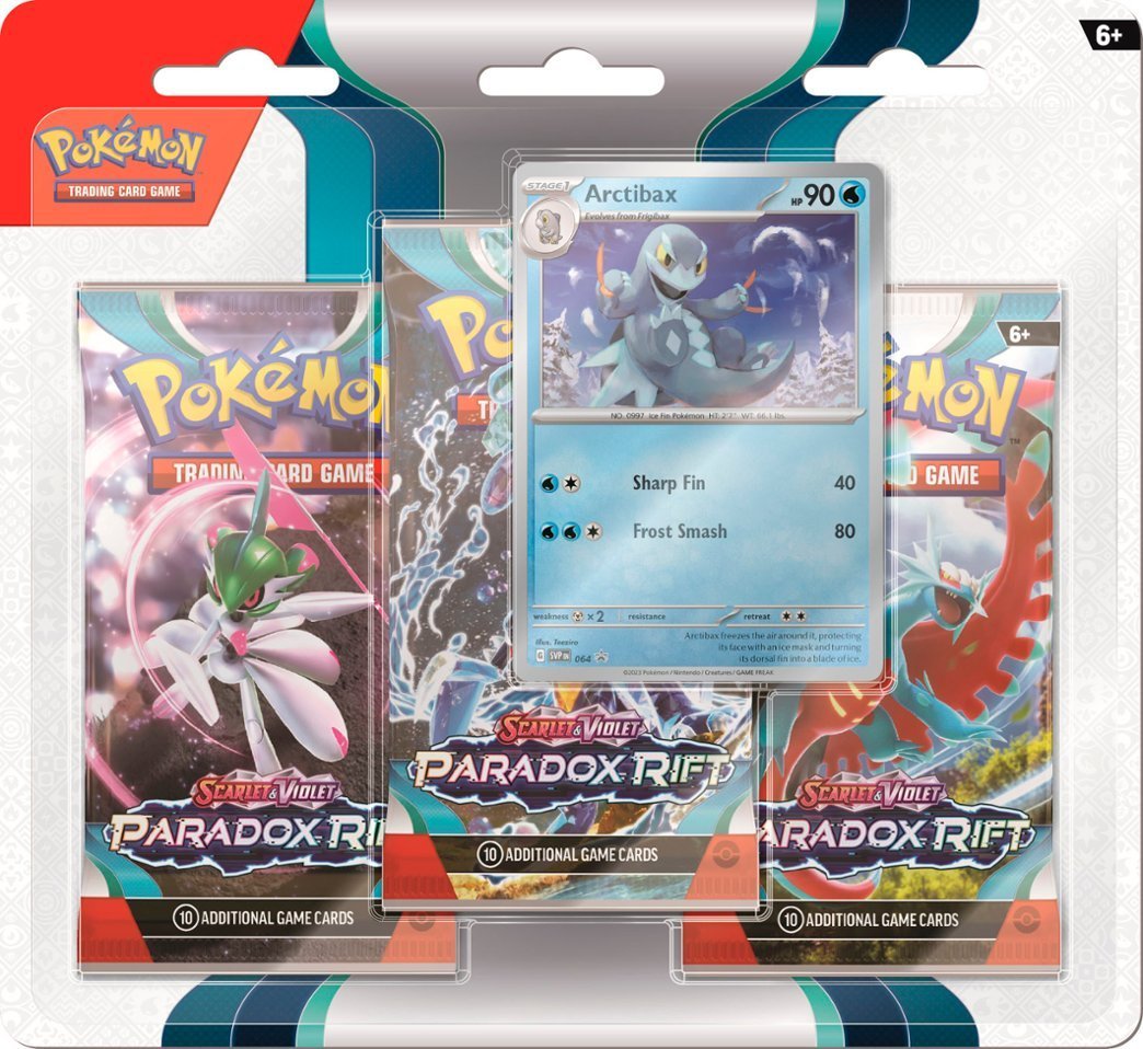 a9 Pokemon SV4 Paradox Rift 3-Pack Blister - Arctibax