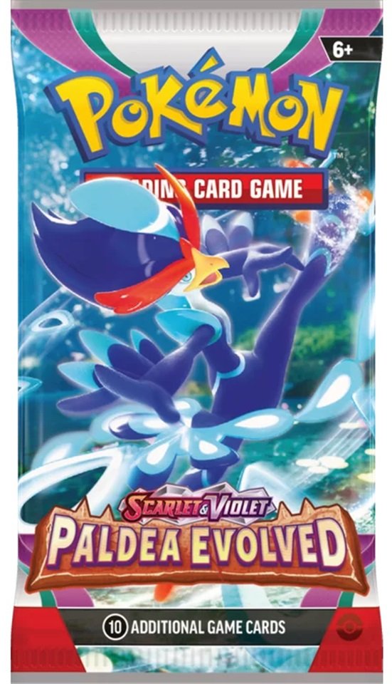 Pokemon SV2 Paldea Evolved Booster Pack -- Quaquaval Pack Art