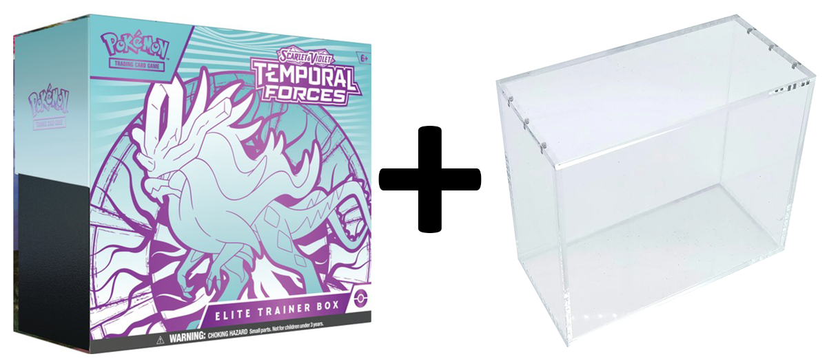 MINT Pokemon SV5 Temporal Forces Elite Trainer Box - Walking Wake (BLUE) PLUS Acrylic Case Protector