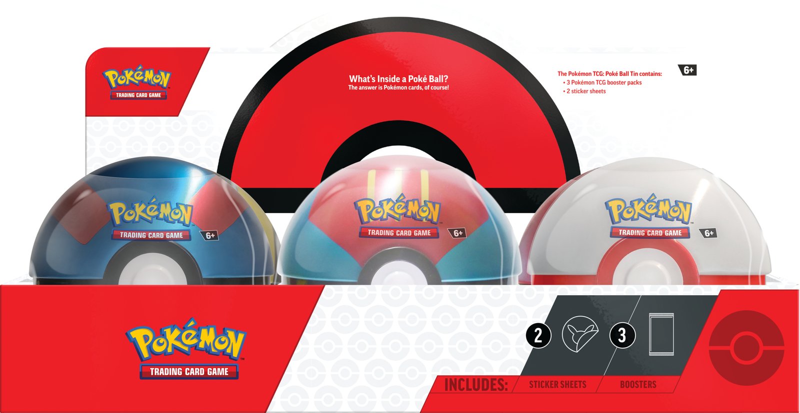 Pokemon Fall 2023 PokeBall Tin Display CASE (6 Tins)