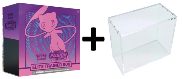 MINT Pokemon SWSH8 Fusion Strike Elite Trainer Box PLUS Acrylic Case Protector
